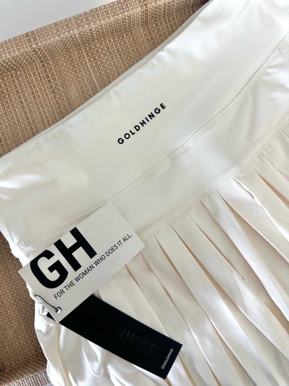 NWT Goldhinge Cannoli Cream Pleated Tennis Athletic Skirt Med - Picture 15 of 15